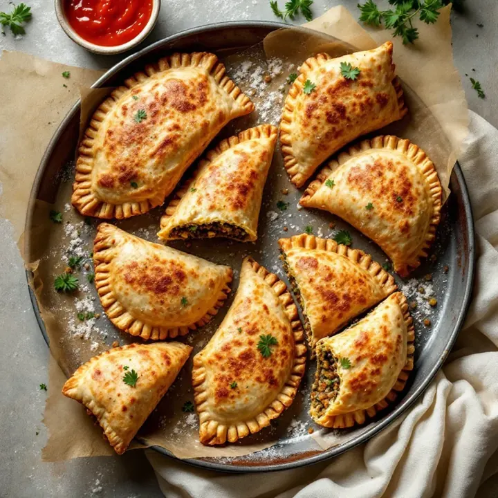 Lentil and Vegetable Empanadas, seen from above