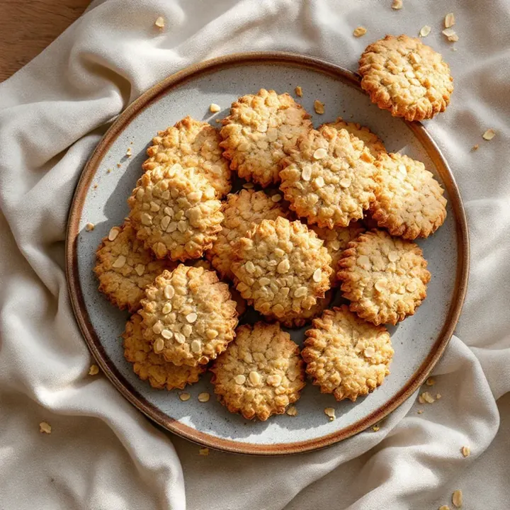 Anzac biscuits, seen from above