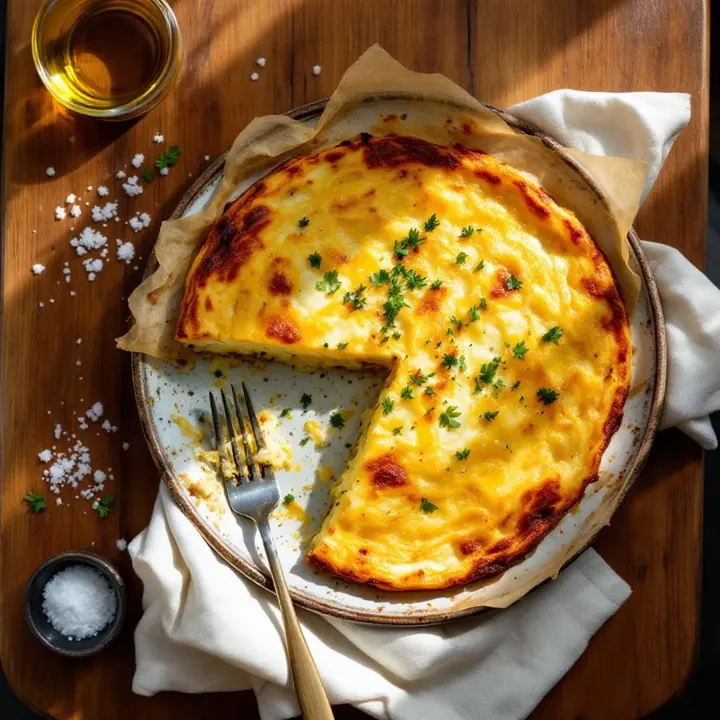 Tortilla de patatas, seen from above