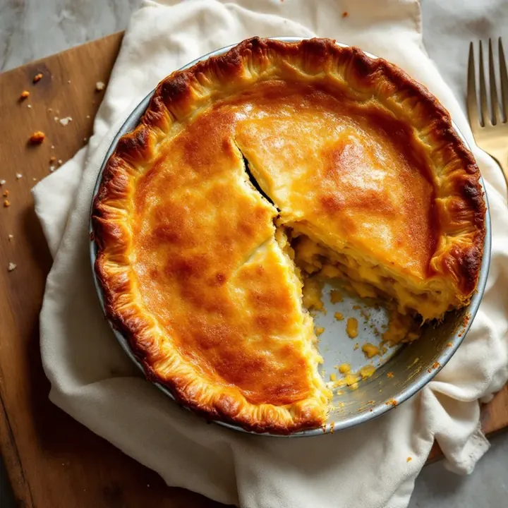 Cheese and Onion Pie, seen from above
