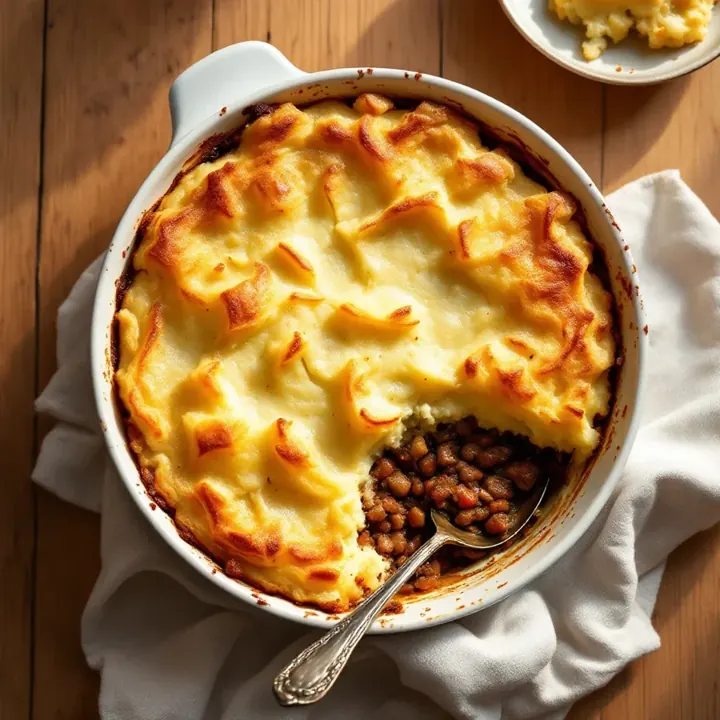 Shepherd's pie, seen from above