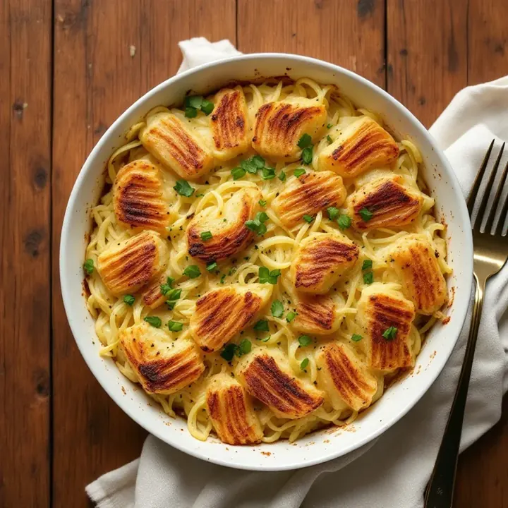 Colcannon Potato Bake, seen from above