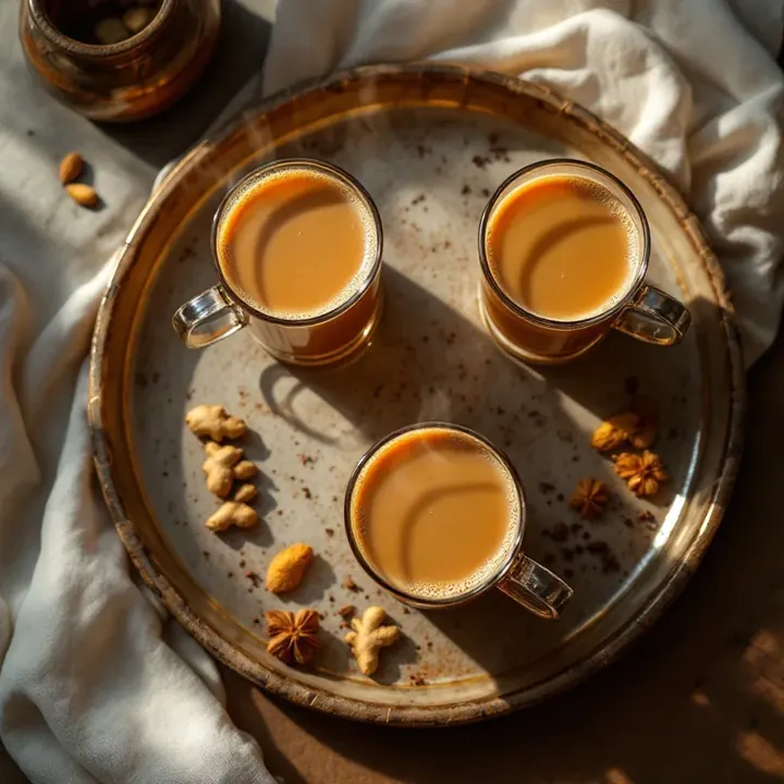 Masala chai, seen from above