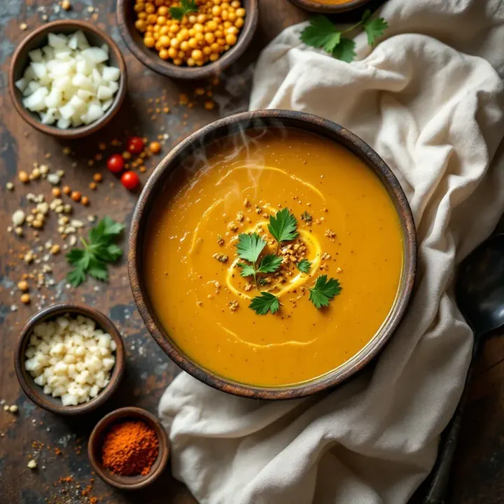 Everyday tadka dal, seen from above