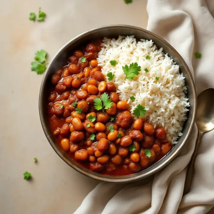 Everyday Rajma (Kidney Bean Curry), seen from above