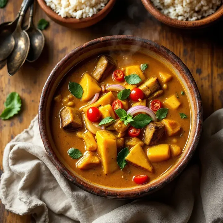 Drumstick sambar, seen from above