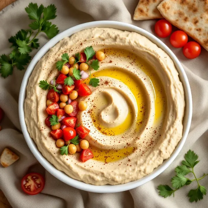 Hummus Beiruti, seen from above