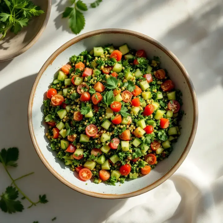 Tabouleh, seen from above