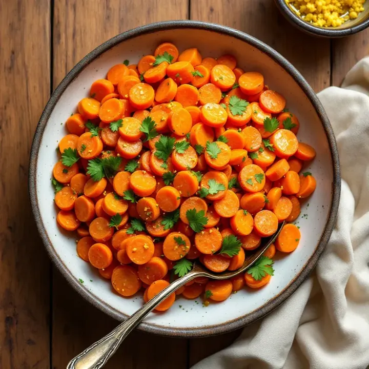Moroccan Carrot Salad, seen from above