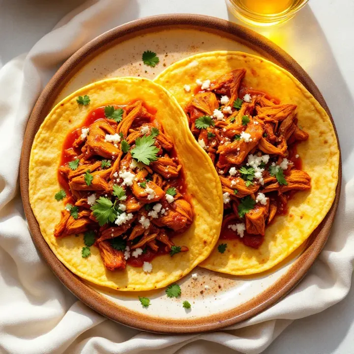 Chicken tinga, seen from above