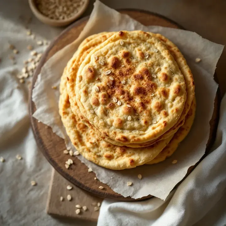 Swedish Oat Flatbread (Havrebröd), seen from above