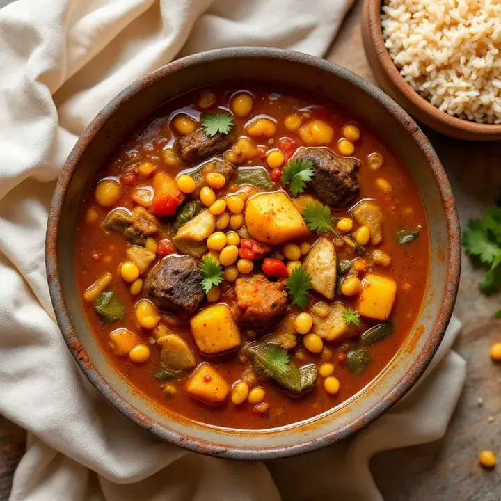 Egusi soup, seen from above