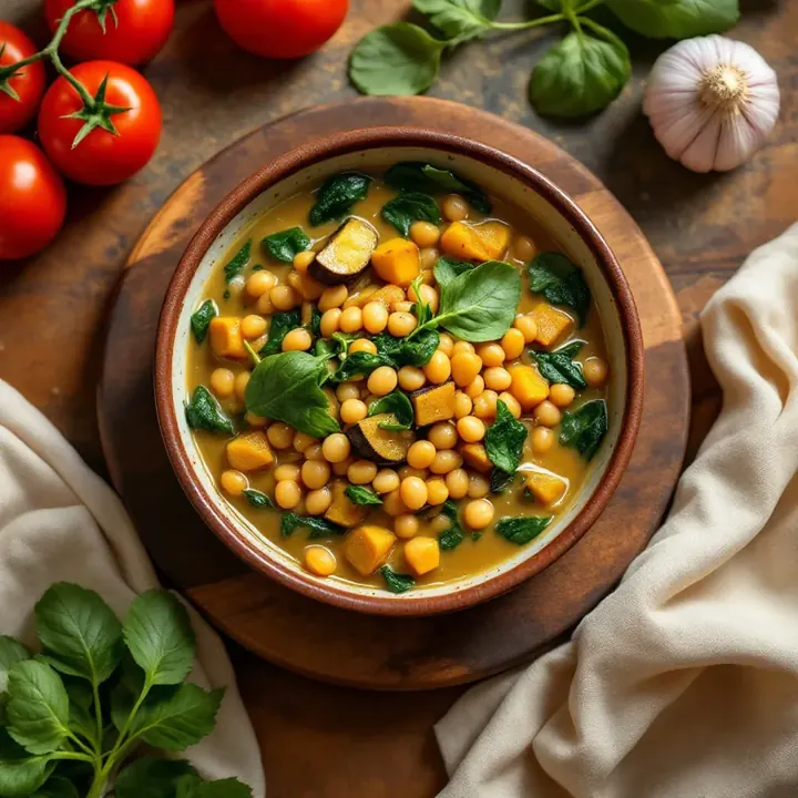 Ginisang Monggo (Sautéed Mung Bean Stew, Plant-Based), seen from above