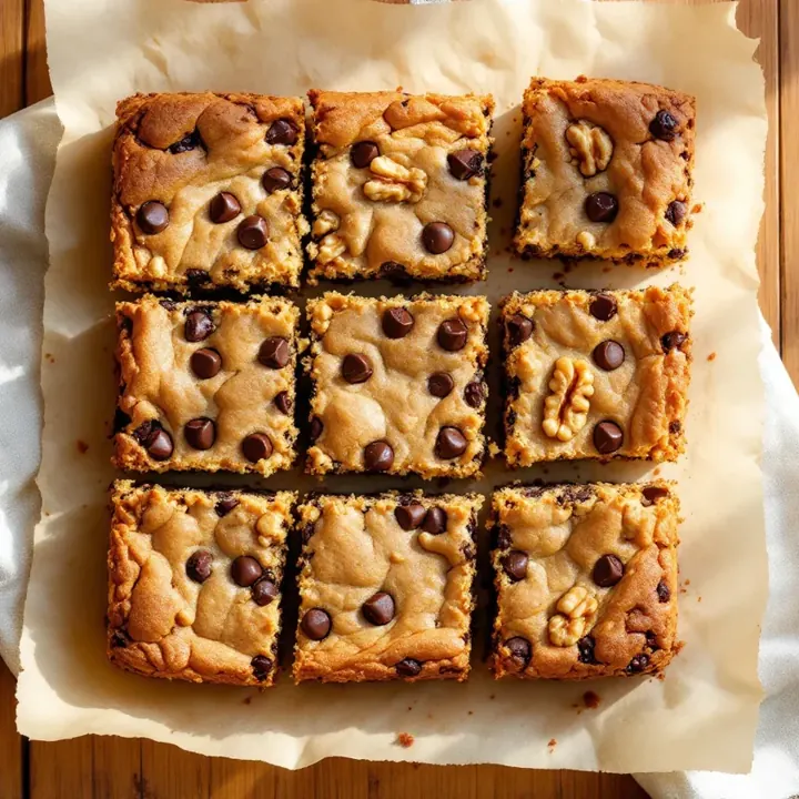 Classic Chewy Blondies, seen from above